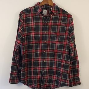 CHAPS 100% cotton flannel button down shirt m